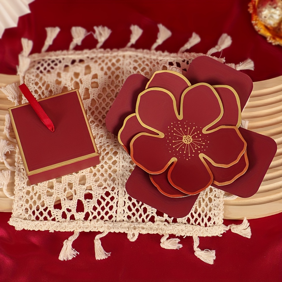 5pcs 3D Elegant Handmade Flower Gift Box Set, Creative Packaging